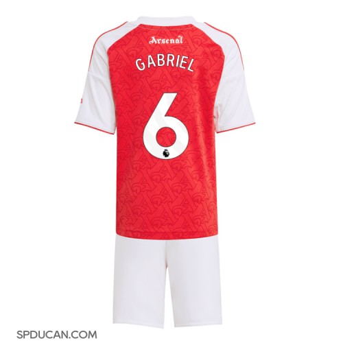 Dječji Nogometni Dres Arsenal Gabriel Magalhaes #6 Domaci 2025-26 Kratak Rukav (+ Kratke hlače)